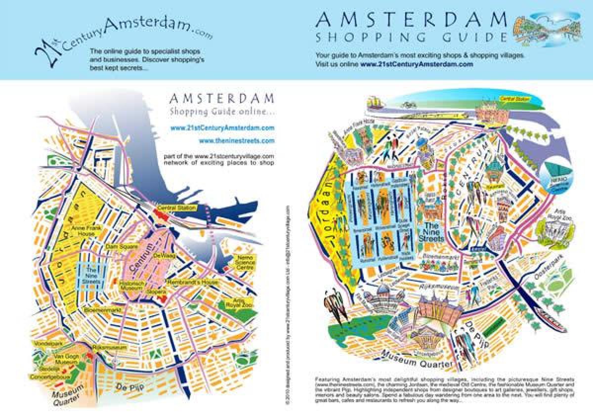 Amsterdam calle comercial de mapa