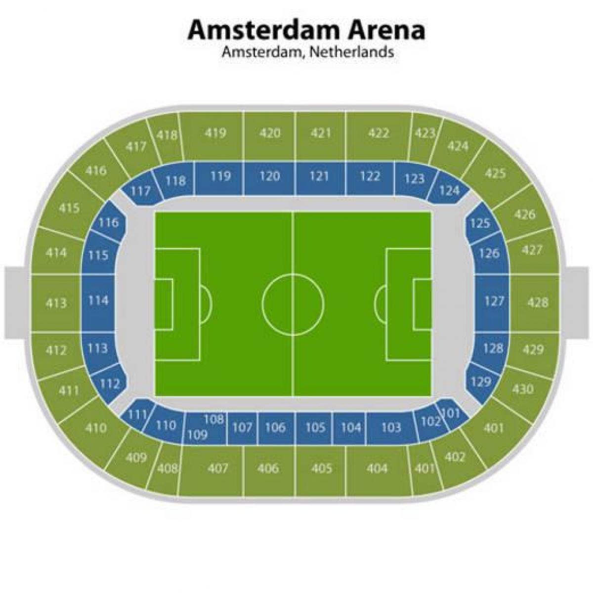 mapa de Ámsterdam arena de asiento