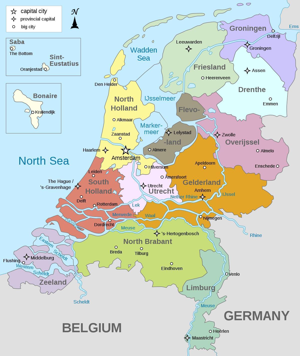 mapa de Ámsterdam