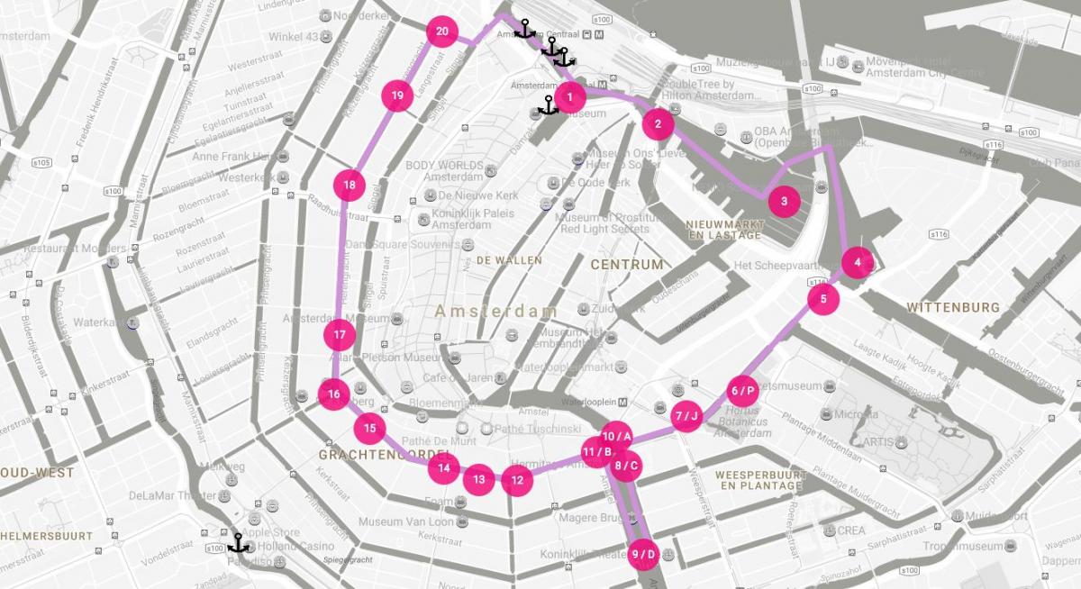 mapa de Amsterdam festival de la luz