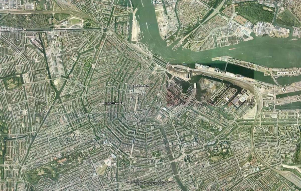 mapa de Amsterdam satélite 