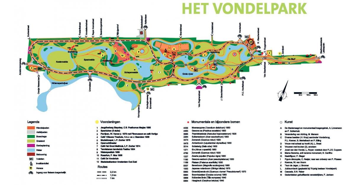 mapa de Amsterdam vondelpark
