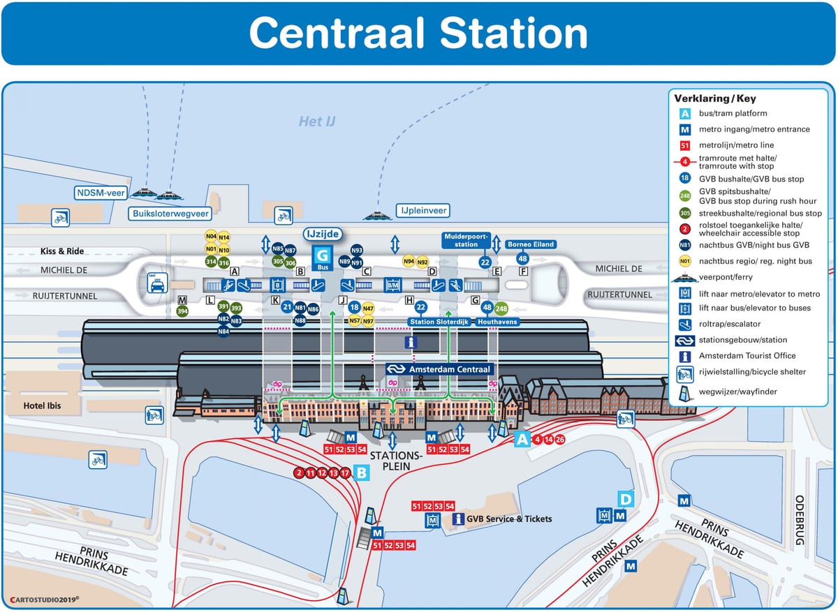 Amsterdam centraal mapa