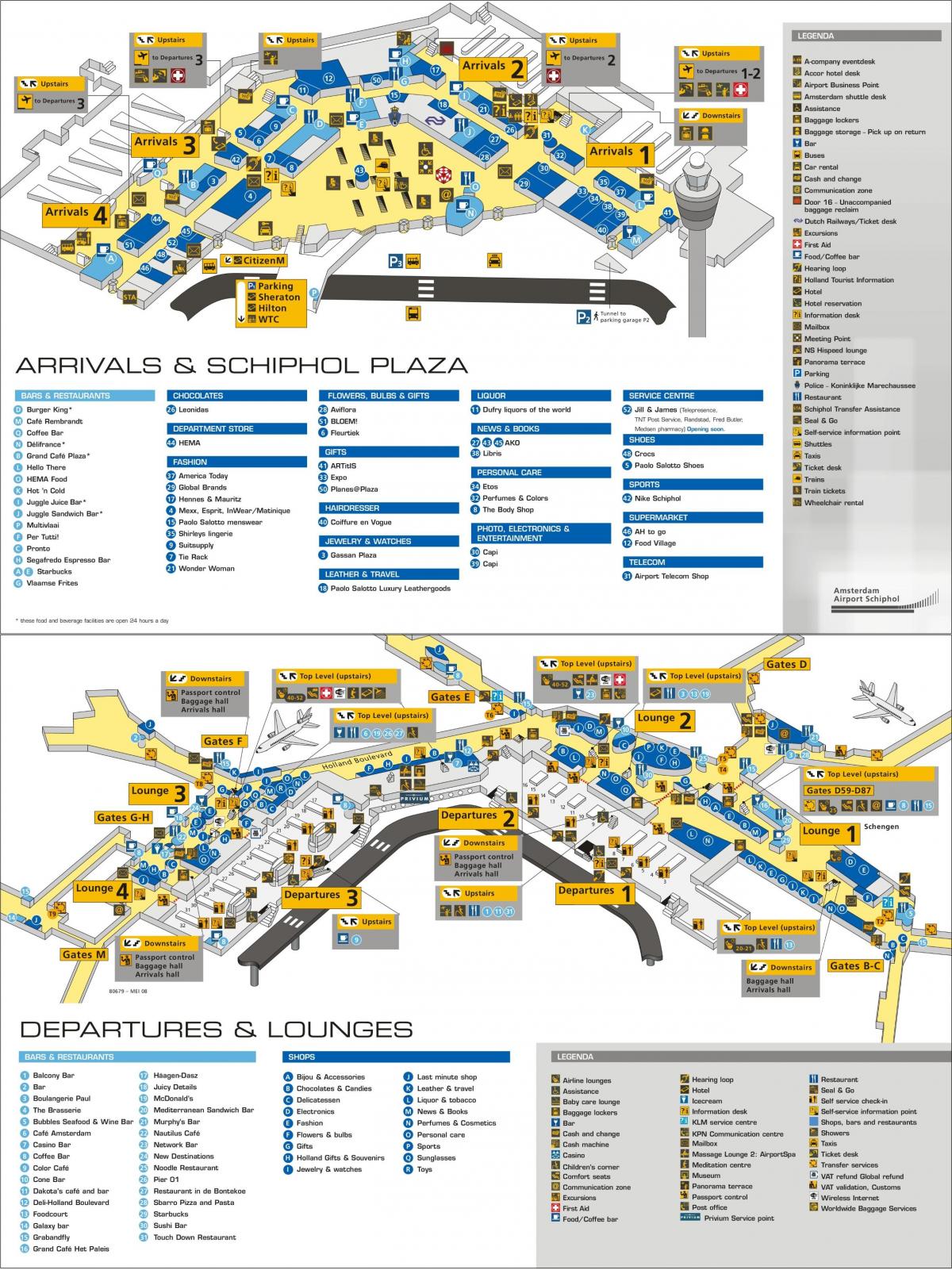 ams schiphol aeropuerto mapa
