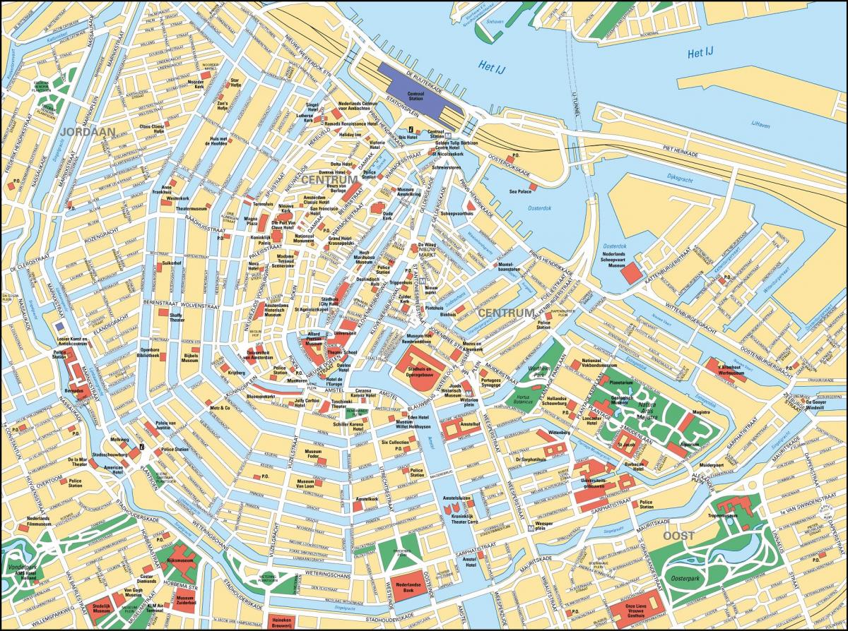 Amsterdam centro de la ciudad mapa