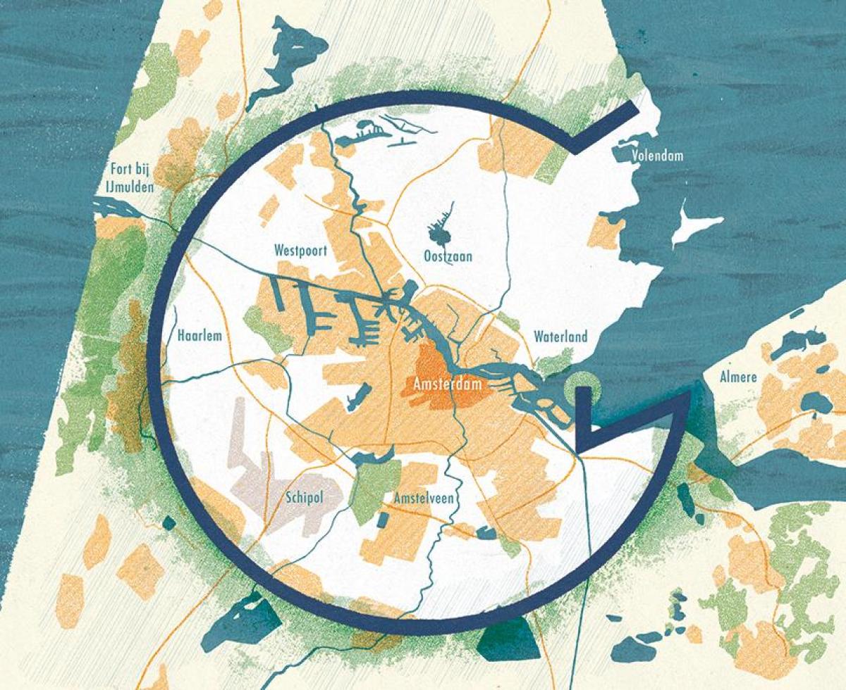 mapa de amsterdam y alrededores Mapa de Ámsterdam y alrededores   Mapa de mapa de Ámsterdam y 