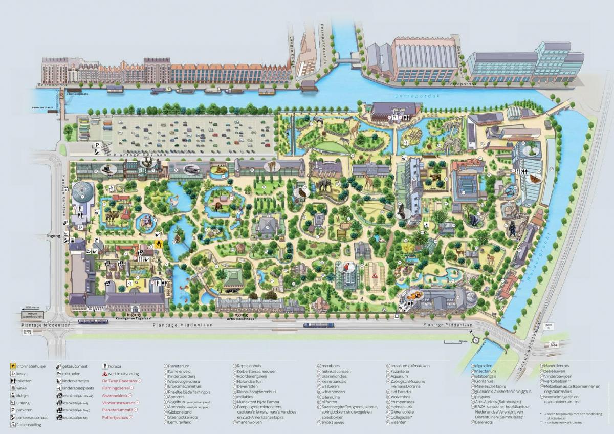 mapa del zoológico de Amsterdam