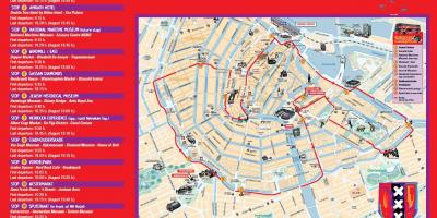 Amsterdam hop on hop off bus tour mapa