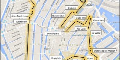 Amsterdam recorrido a pie mapa