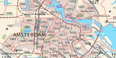 Mapa de Amsterdam código postal