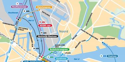 Mapa de Amsterdam ferry