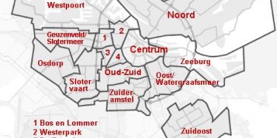 Barrios en el mapa de Ámsterdam