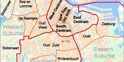 Mapa de Amsterdam suburbios
