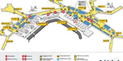 El aeropuerto de Schiphol mapa de klm