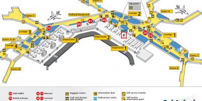 El aeropuerto de Schiphol mapa de klm
