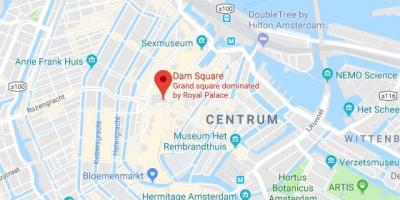 Mapa de Amsterdam, la plaza dam