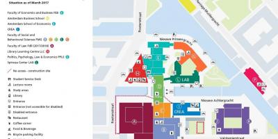 Mapa de la universidad de Amsterdam