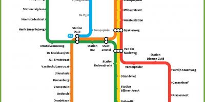 Mapa del metro de Amsterdam