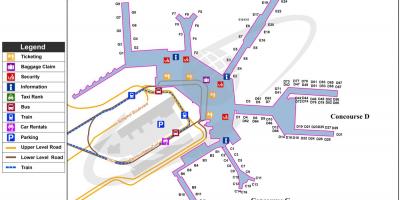 Mapa del aeropuerto de schiphol puertas